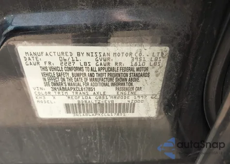 2012 Nissan Sentra 2.0 Sr z USA, uszkodzony, nr VIN 3N1AB6APXCL617851